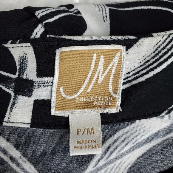 JM Collections Pearl Embellished Scoop Neck Top PM - Picture 3 of 10